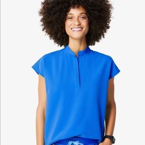 Figs Mandarin Top Royal Blue Scrub Top